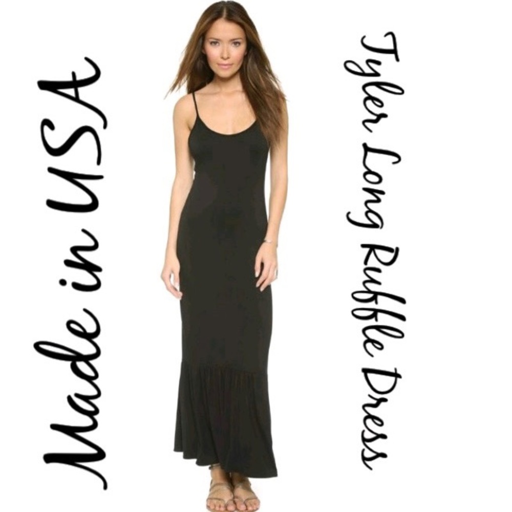 Tyler Maxi - Bottom Ruffle & built in Shelf Bra with adjustable Straps